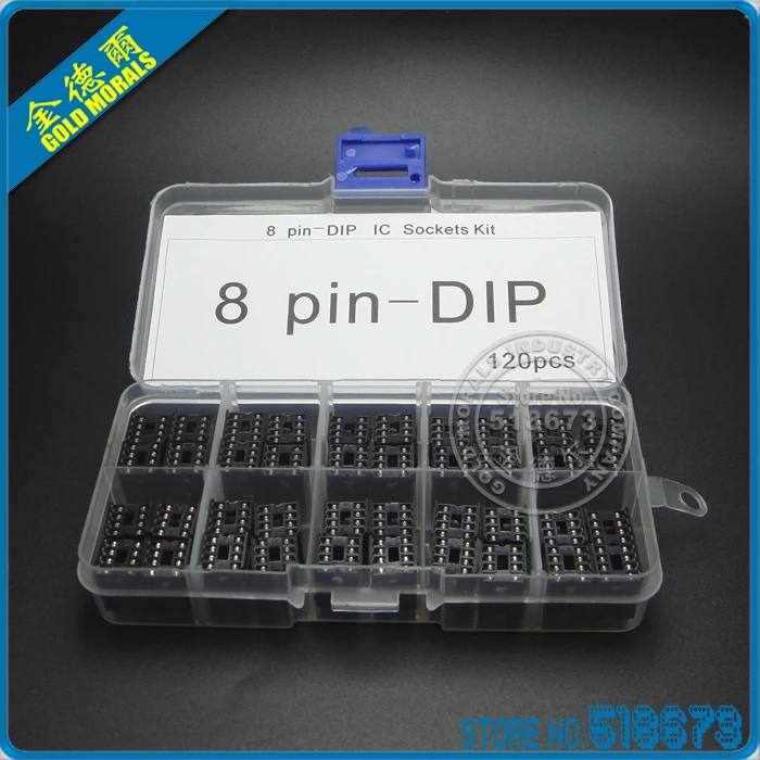 120pcs/set 8 pins DIP IC Sockets Adaptor Solder Type Socket Kit