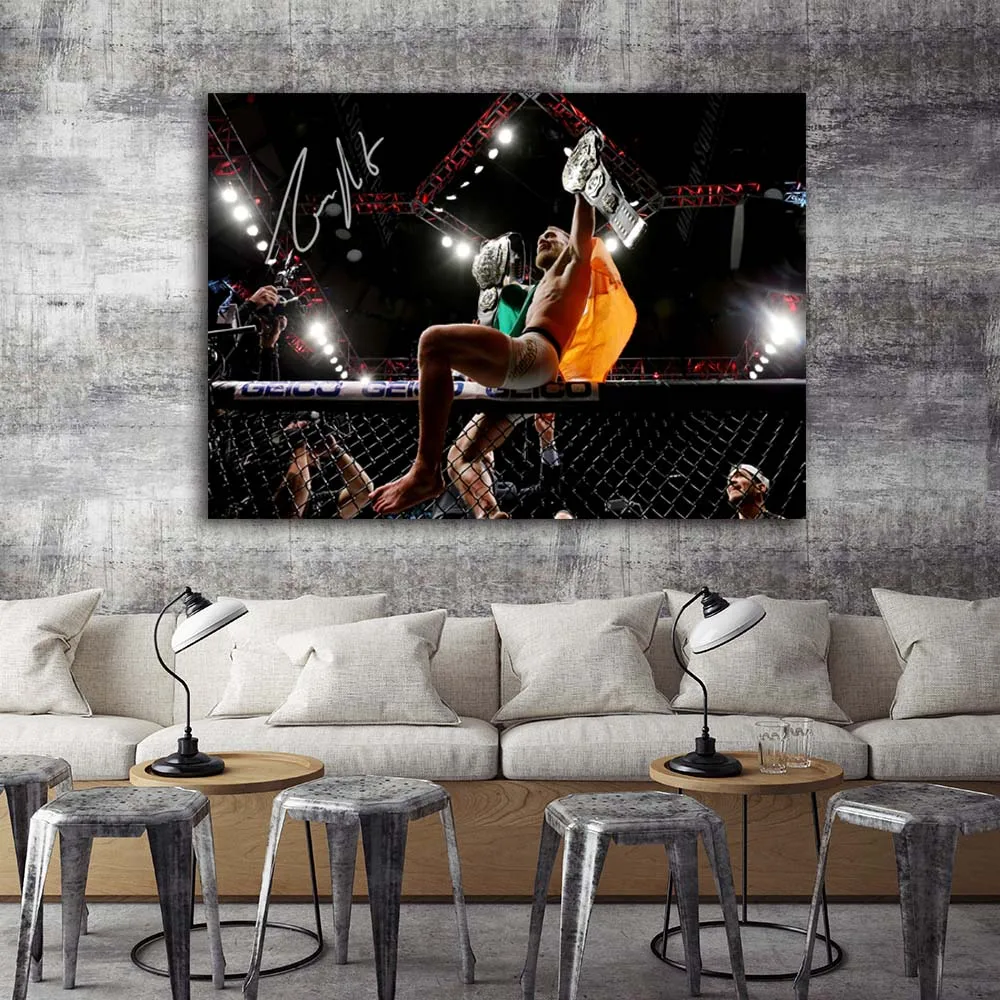UFC champ Conor McGregor winning night Настенная картина холст Художественная печать