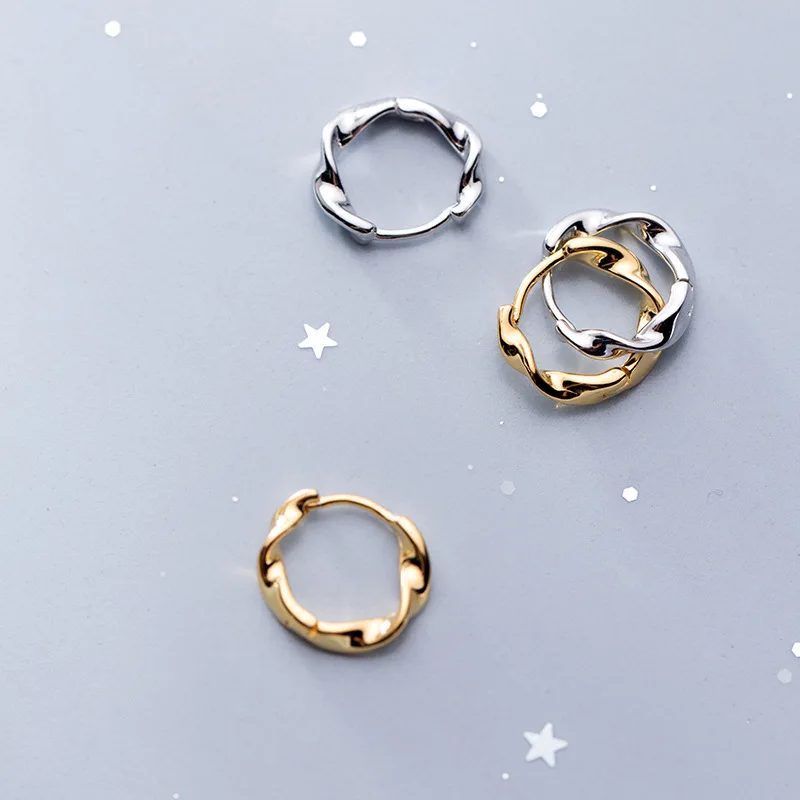 

925 Sterling Silver Golden Stud Earrings for Women Girls Kids Small Gold Color Earing Ladies Fashion Mini Jewelry Ear Buckle