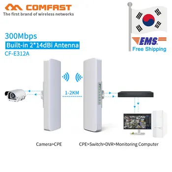4pcs 5.8G 300Mbps outdoor CPE wireless bridge & wifi repeater 3-5KM Signal Extender Wifi Receiver Nanostation POE IP cam router 3 5km long distance 300mbps outdoor wifi router cpe 2 14dbi wifi antenna high power 5ghz wifi repeater rj45 poe wireless bridge