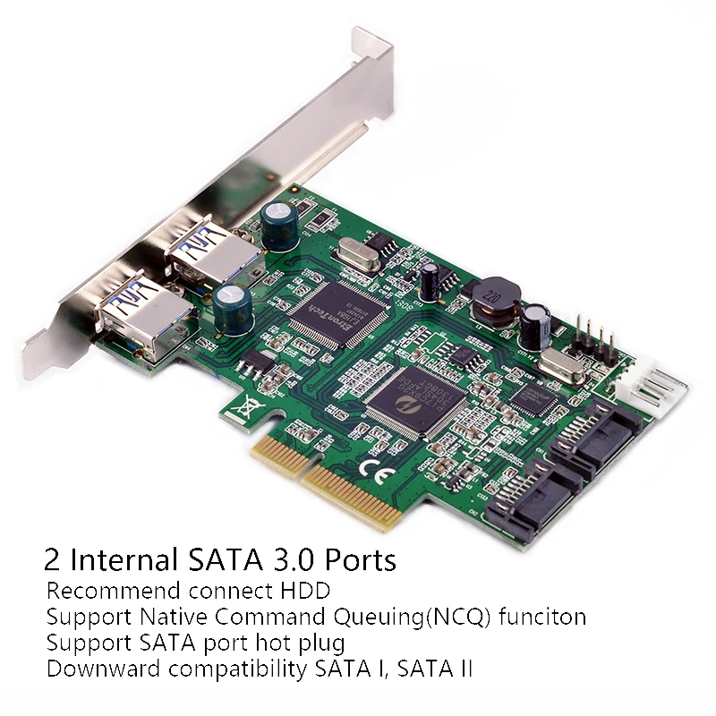 PCI-e для двойной SATA 6 ГБ/сек.+ 2-Порты и разъёмы Внешний USB 3,0 PCI Express Combo Card SATA III Порты и разъёмы мультипликатор PCIe