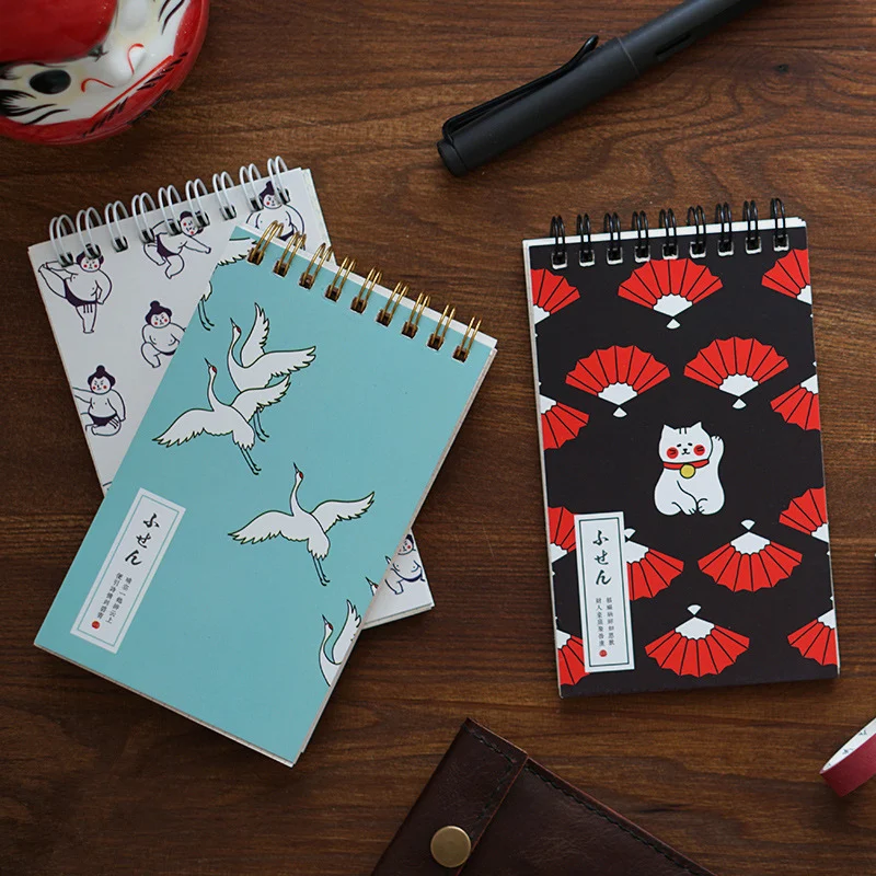 

"Japanese Cat Pocket" Cute Mini Diary Notebook Hand Memo Pad Study Journal Coil Spiral Stationery Gift