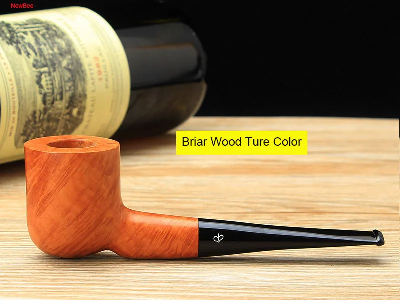 ft2 Free 10 Smoking Tools Kit Briar Wood Tobacco Pipe 9mm Acrylic Straight Type Mouthpiece 147mm Length Smoking Pipe + Free 10 Smoking Tools Kit