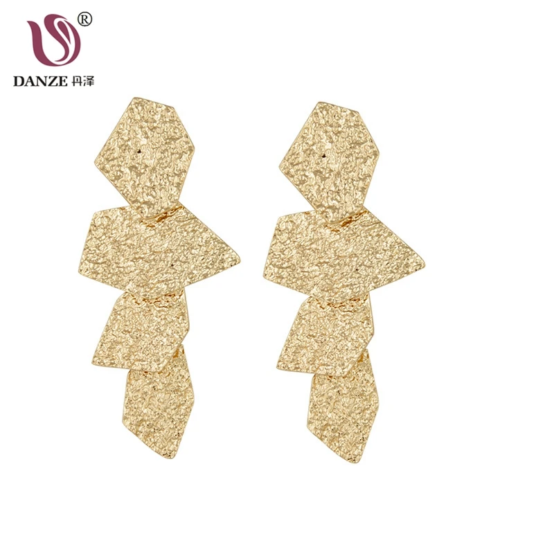 

DANZE Unique Design Punk Irregular Shaped Metal Women Earrings 2017 Geometric Long Statement Dangle Earring For Women Brinco