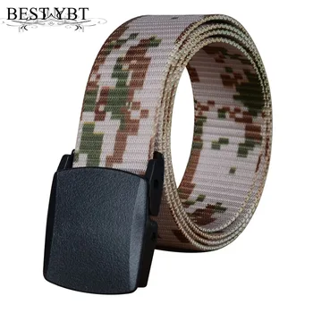 

Best YBT Unisex Nylon belt Prevent allergy Plasitc smooth buckle Men belt Outdoor sport Tactics casual Men & Women belt