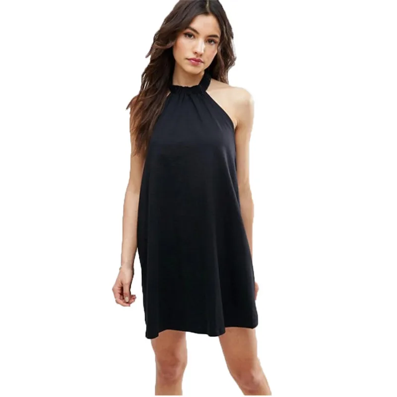 white beach halter dress