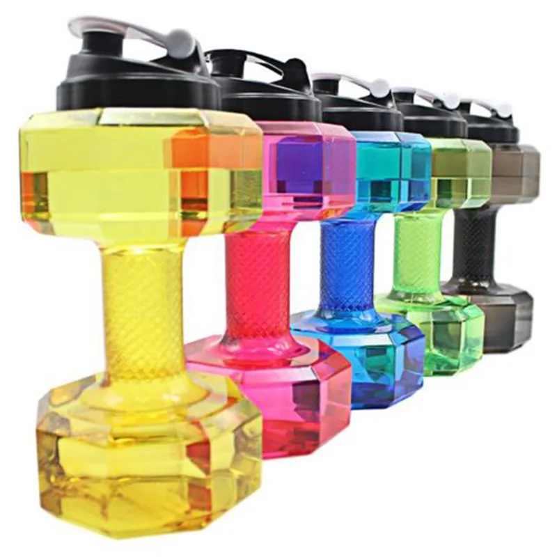 

2.2 L PETG Dumbbells Large Water Bottle Free Sports Running Fitness Kettle Water Bottles plastic Drink Bottle A1