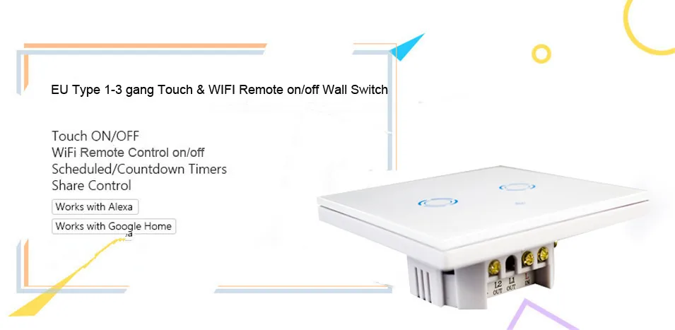 Ewelink APP/Wifi/сенсорный выключатель лампы ЕС тип 1 2 3 банды 1 способ дистанционный переключатель Wi-Fi беспроводной контроль света сенсорный выключатель Умный дом