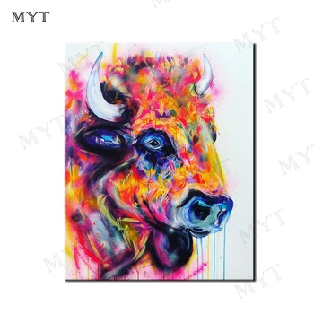 

MYT Artist Painted Cow Wall Painting Modern Canvas Art Hand Painted Canvas Oil Painting Living Room Wall Decor No Framed