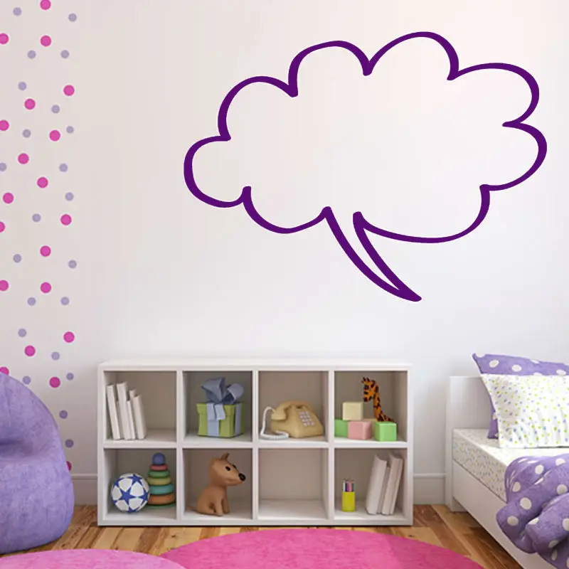 cloud shape speech bubble wall sticker decorative children bedroom wall simple design home decor vinyl hollow out decal