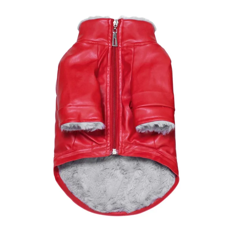 Зимняя теплая куртка для собак пальто из искусственной кожи одежда для щенков Одежда для собак Чихуахуа Пудель бичон Мопс одежда