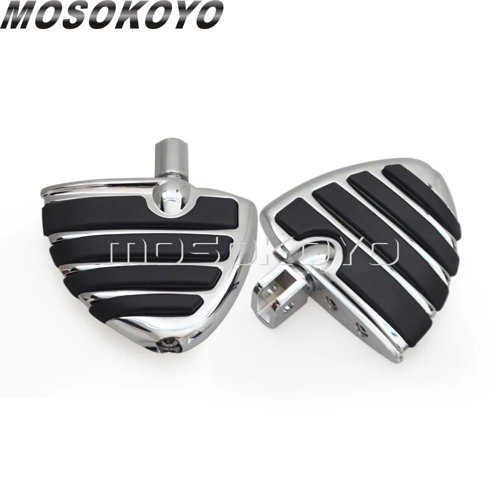 Широкая подставка для ног с крылом хромированная Suzuki Boulevard M50 M90 M109R Honda Gold Wing GL1800 2001