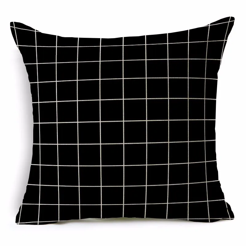 Декоративная наволочка, чехол, Черное и белое постельное белье из хлопка с геометрическим рисунком, наволочка для дивана, домашний декор, Capa Almofadas