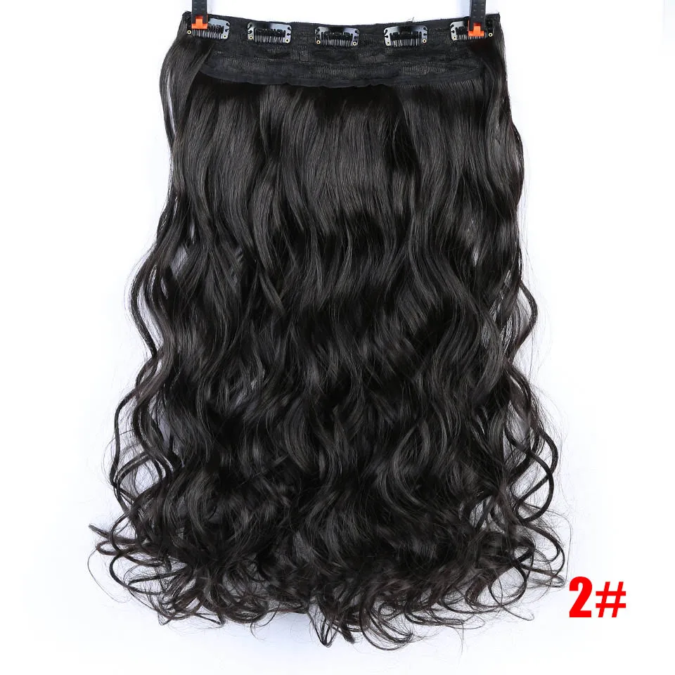 DIFEI Long Wavy Hair Extension 5 Clip High Temperature Synthesis Invisible Seamless Wigs for Women Hair Extension