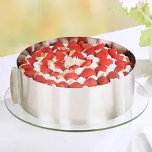 Лидер продаж 6-12 ''Регулируемая Выдвижной Нержавеющая сталь формы торт мусс Круглый Круг Cookie Помады Торта ФРЕЗОЙ печенья