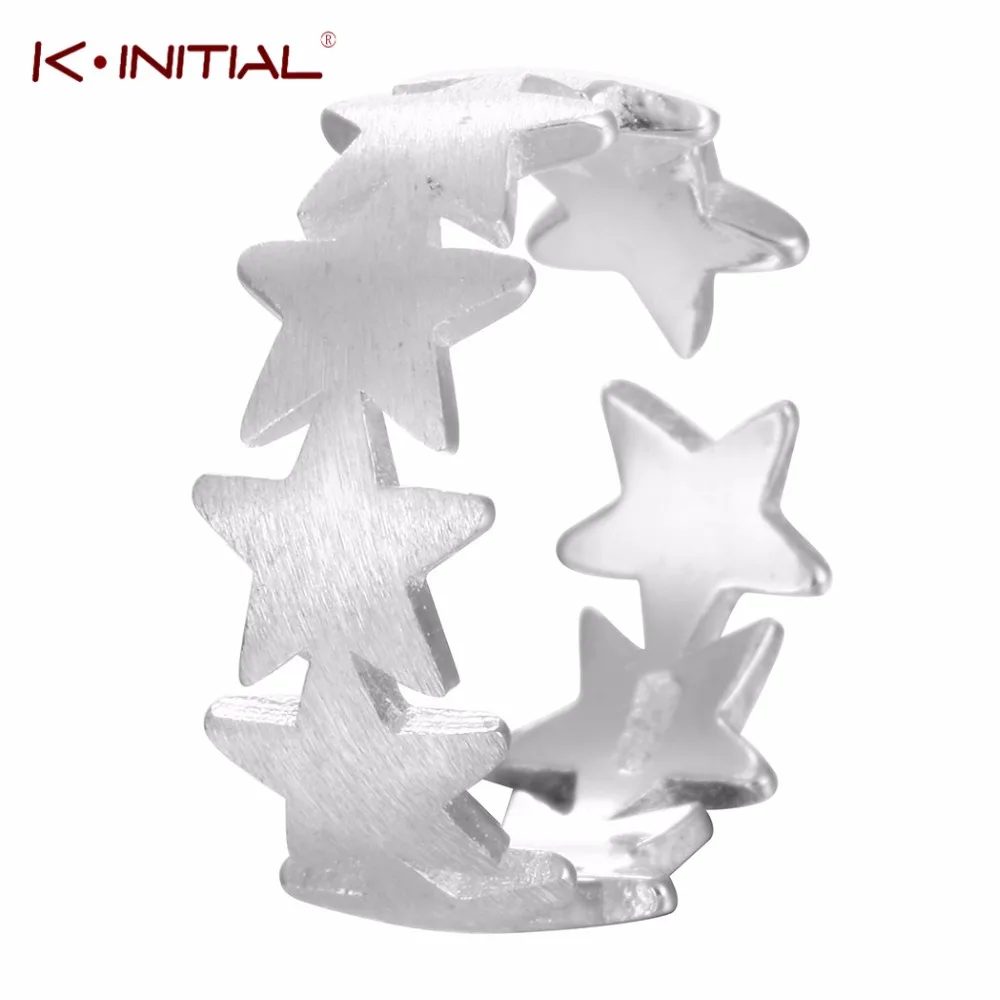 Kinitial Мода звезда Trail Stackable палец кольцо для женщин Свадебные Регулируемые кольца