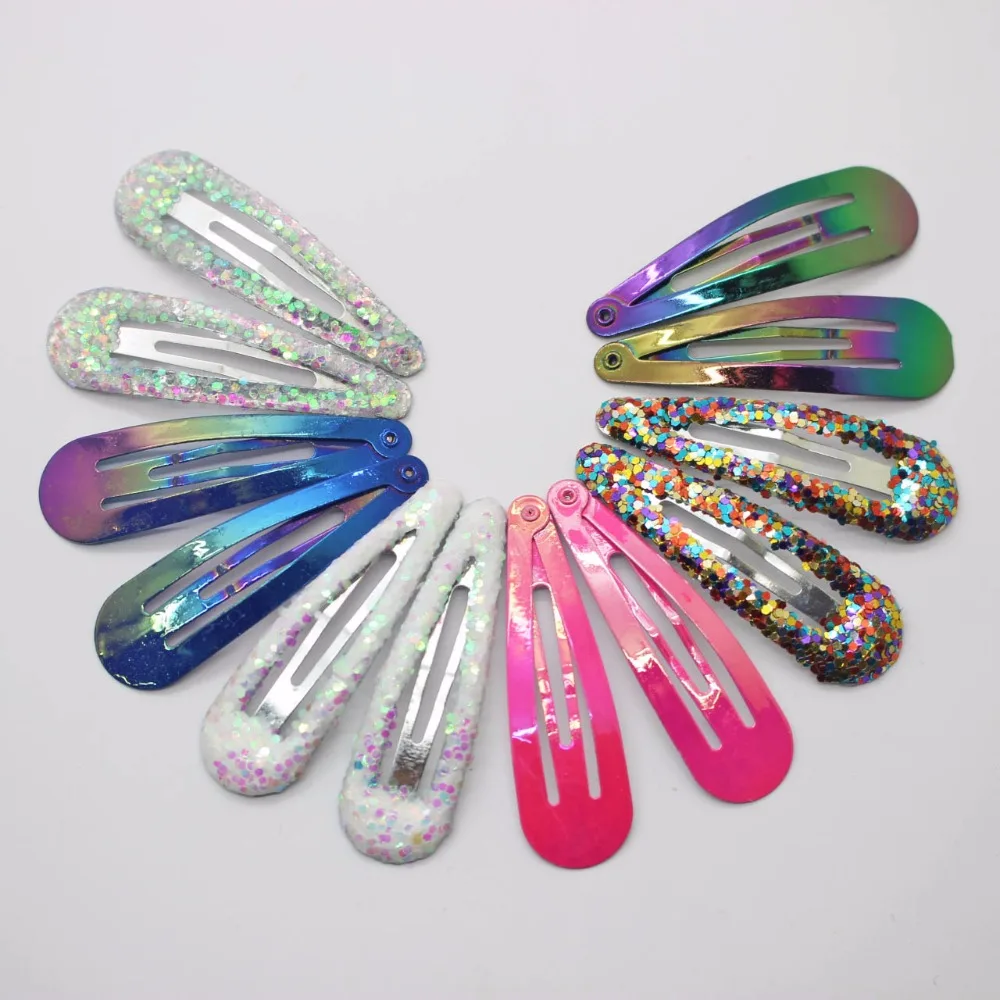 12 Pcs/Lot Glitter Hairpins Electroplating AB Colorful Hair Clips