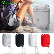 Vococal силиконовый чехол для Airpods портативный нескользящий Водонепроницаемый Мягкий защитный чехол коробка с крючком для Apple Air Pods аксессуар