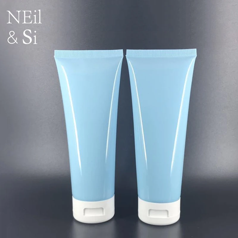 Blue 100g Plastic Cream Bottle Flip Cap Cosmetic Makeup Lotion