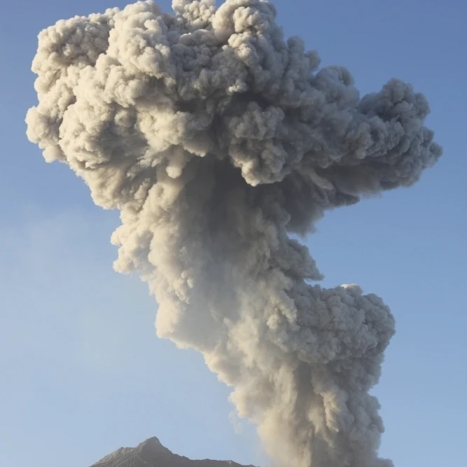 Ash cloud following explosive Vulcanian eruption  Sakurajima Volcano  Japan Poster Print (11 x 17)
