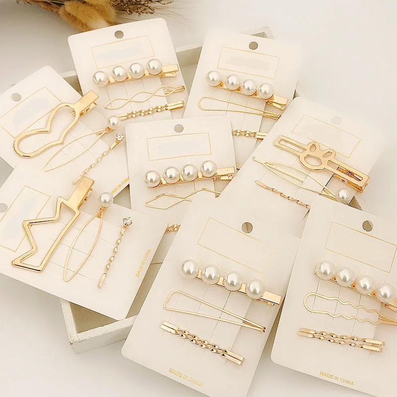 2019 Hot Sale Women Girls Elegant Pearl Geometric Alloy Hair Clips Barrettes Hairpins Female Hair Styling Accessories F001 2019 Hot Sale Women Girls Elegant Pearl Geometric Alloy Hair Clips Barrettes Hairpins Female Hair Styling Accessories F001