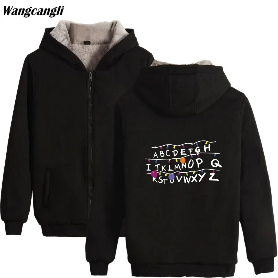 

Stranger Things Winter Hoodie Fleece Warm Jacket Thicken Coat Fashion Long Sleeve Hoodies Sweatshirt Women Men 4XL Clothes