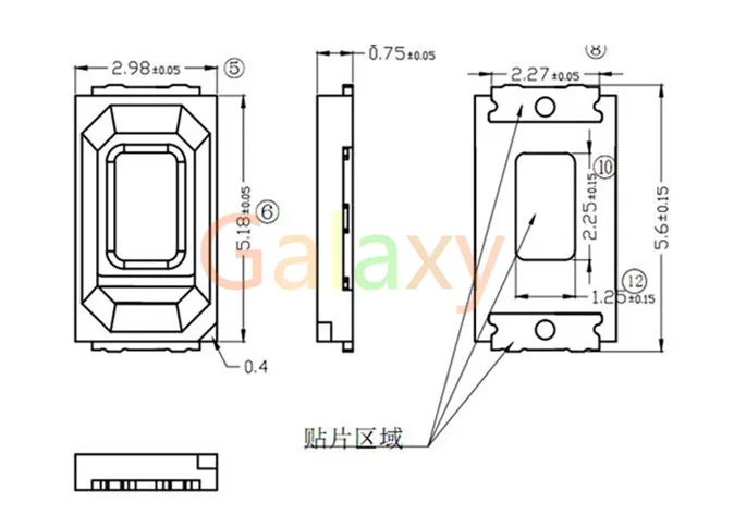 1000 шт 5730 диод бледно-голубого цвета SMD светодиодный 5630 светоизлучающий диод Прямая с фабрики PLCC-2 5730 SMD/SMT синий светодиодный