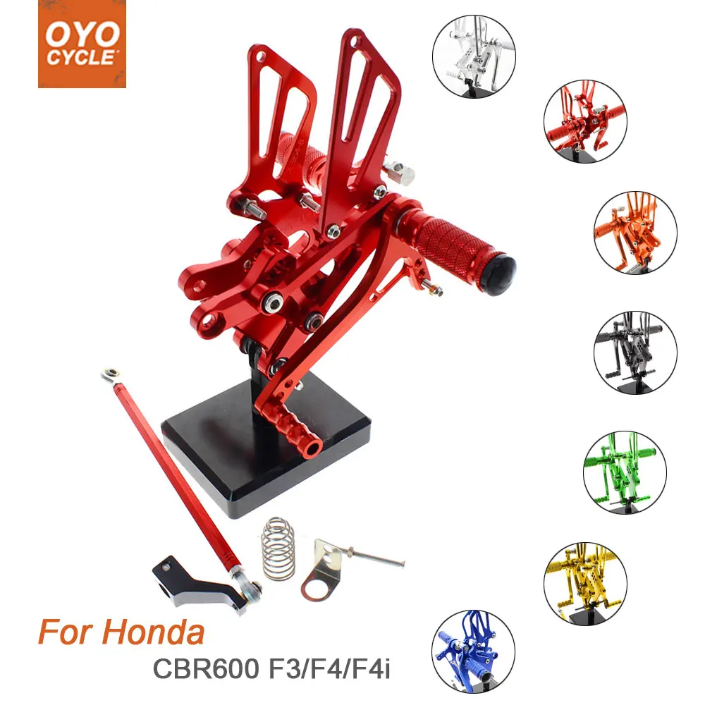 FXCNC Racing CBR 600RR Adjustable Motorcycle Rearset Foot Pegs Rear Set Footrests Fit For Honda CBR600RR NON-ABS 2009 2010 2011 2012 2013 2014 2015 2016 2017 2018 2019