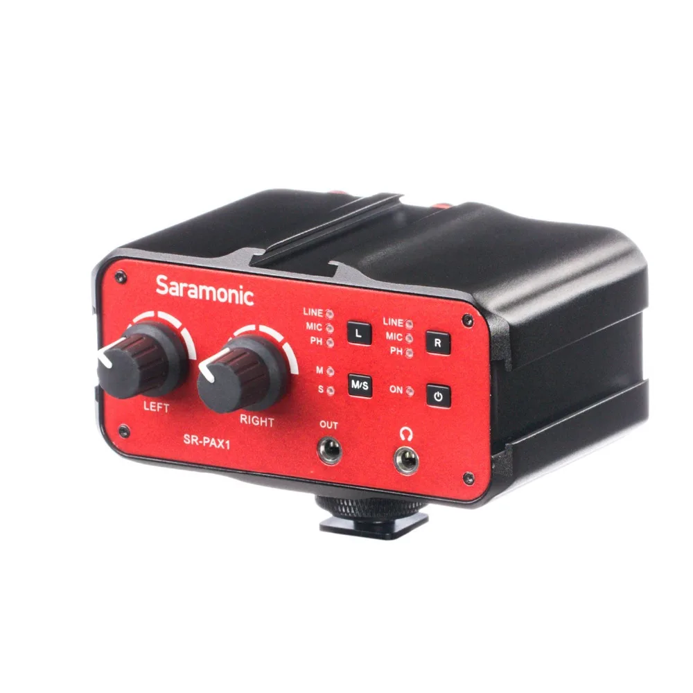 DSLR предусилитель, аудио микшер, Saramonic SR-PAX1 микрофонный адаптер с фантомным питанием, двойной XLR, 6,3 мм и 3,5 мм входы+ 3,5 мм выход