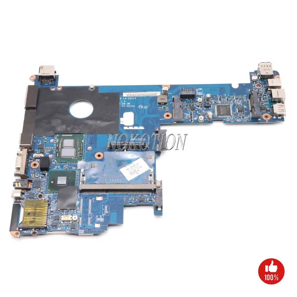 Материнская плата NOKOTION для ноутбука HP Elitebook 2540P I7 620M CPU DDR3 598765 001 KAT10|Материнские