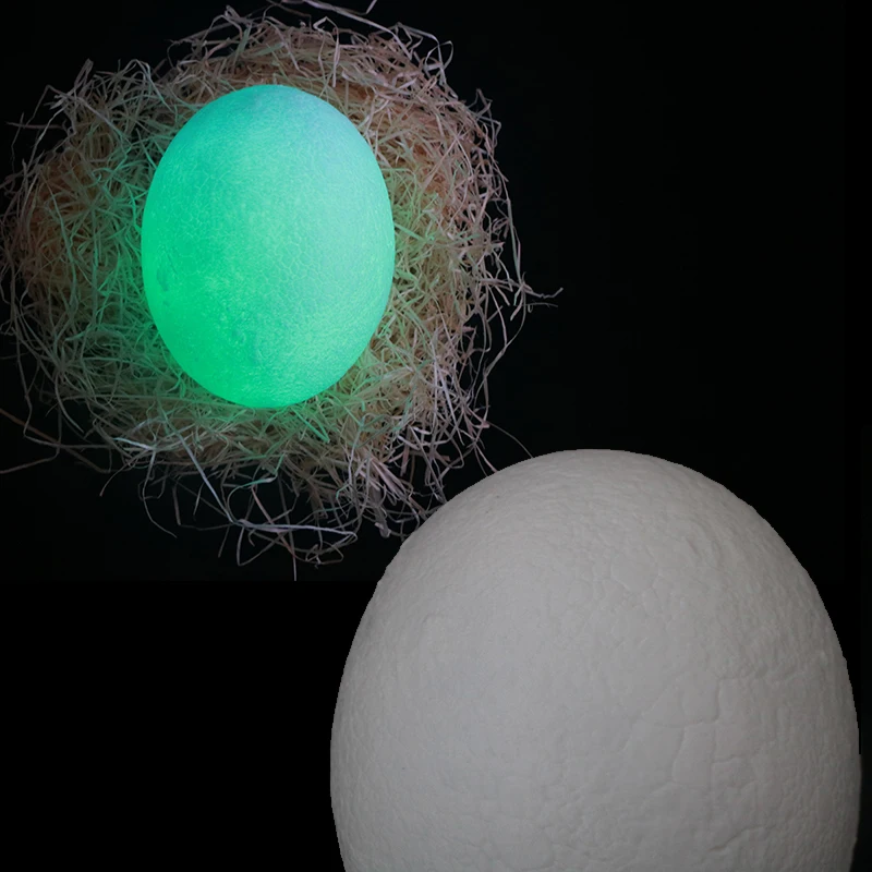 PLA 3D طباعة ليلة ضوء هدية الكريسماس البيض مصباح الأطفال إضاءة ليد ليلية خزانة ضوء أباجورة ديكور المنزل ل هالوين