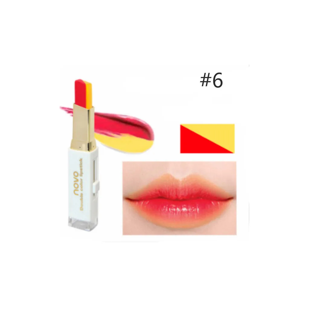 Dual Color Lipstick Moisturizing Gradient Color Fashion Makeup Lip Blam Waterproof & Long Lasting Works Especially Well