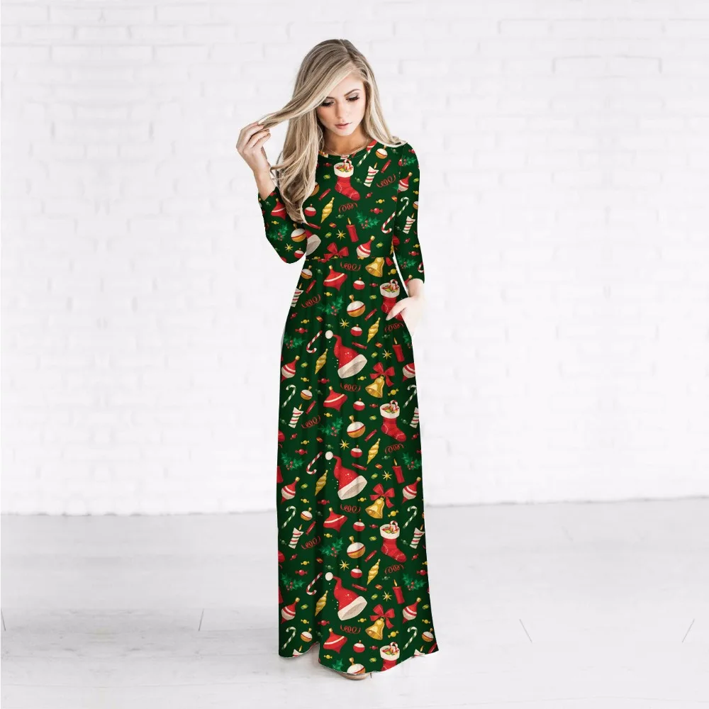 2017 Women Fashion Autumn Winter Dress Women Long Sleeved Christmas