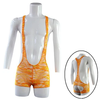 

2019 hot Mens Undershirt Sexy Underwear Breathable Men Men Bodysuit Undershirt Jumpsuit Shorts Men Crotch open Lace men shaper