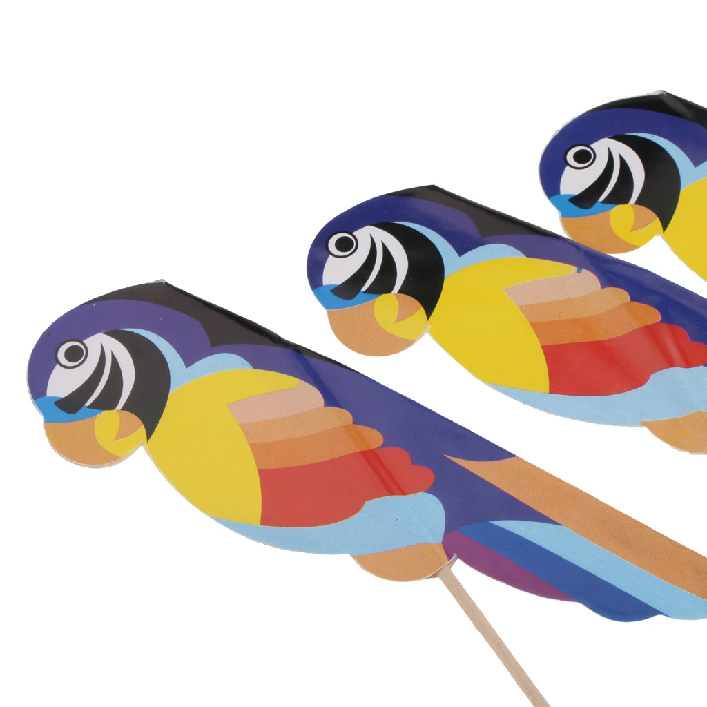 Pack of 50pcs Colorful Foil Parrot Fruit Sticks Cupcake Picks Party Decor