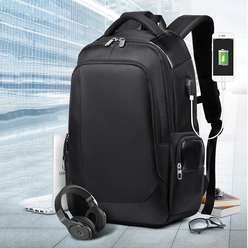 

Business Laptop Backpack Men Male 15.6 inch Notebook Backpack External USB Back Pack Bag 20L High Capacity Travel Backpacking