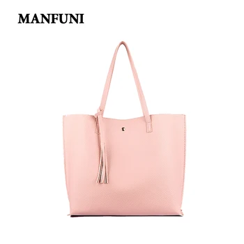 

Fashion Bags For Women 2019 Soft PU Leather Handbag Women Bags Fringe Design Hasp Messenger Bag Large-Capacity Bucket Handbag
