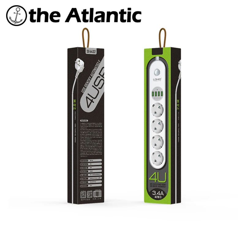 LDNIO ЕС 4 стены AC стандарта 4) штепсельная USB адаптер Электрический розетки