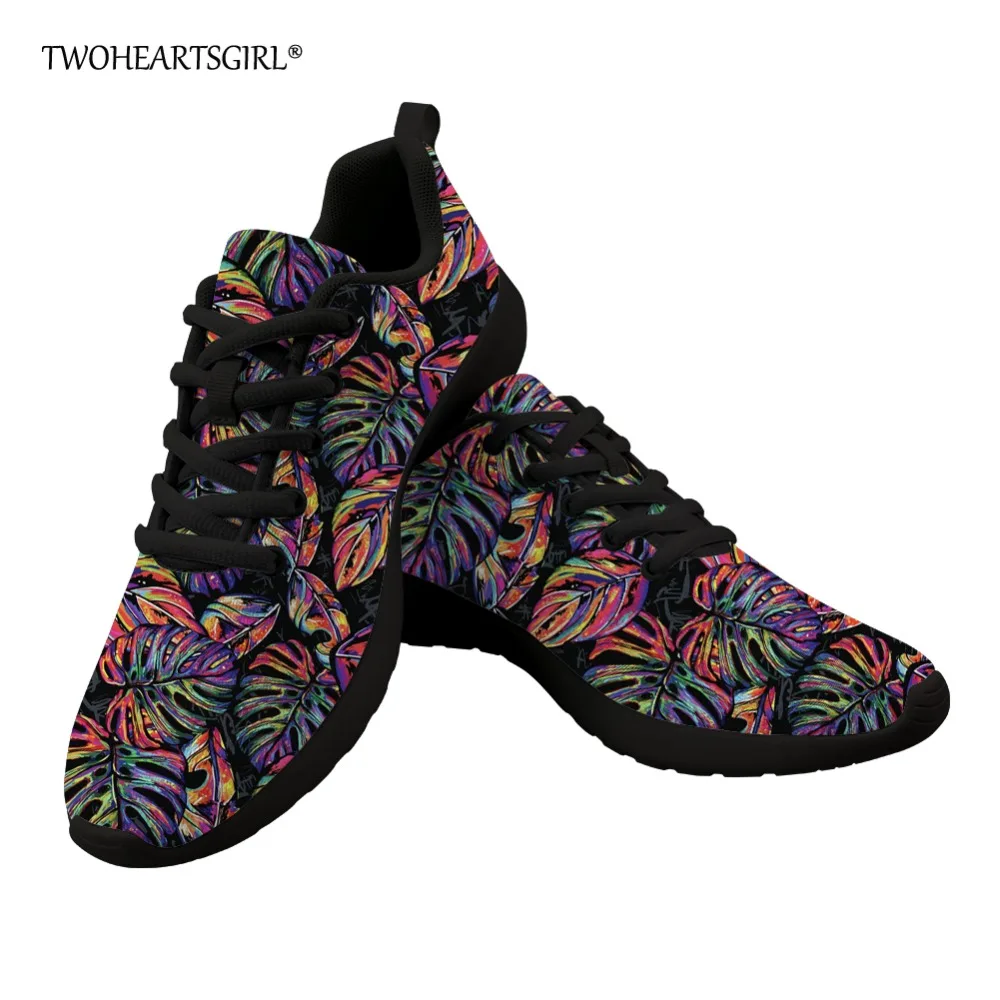 

Twoheartsgirl Casual Tropical Palm Leaves Mesh Sneakers for Men Lace Up Male Spring Autumn Vulcanize Shoes Breathable Mesh Shoes