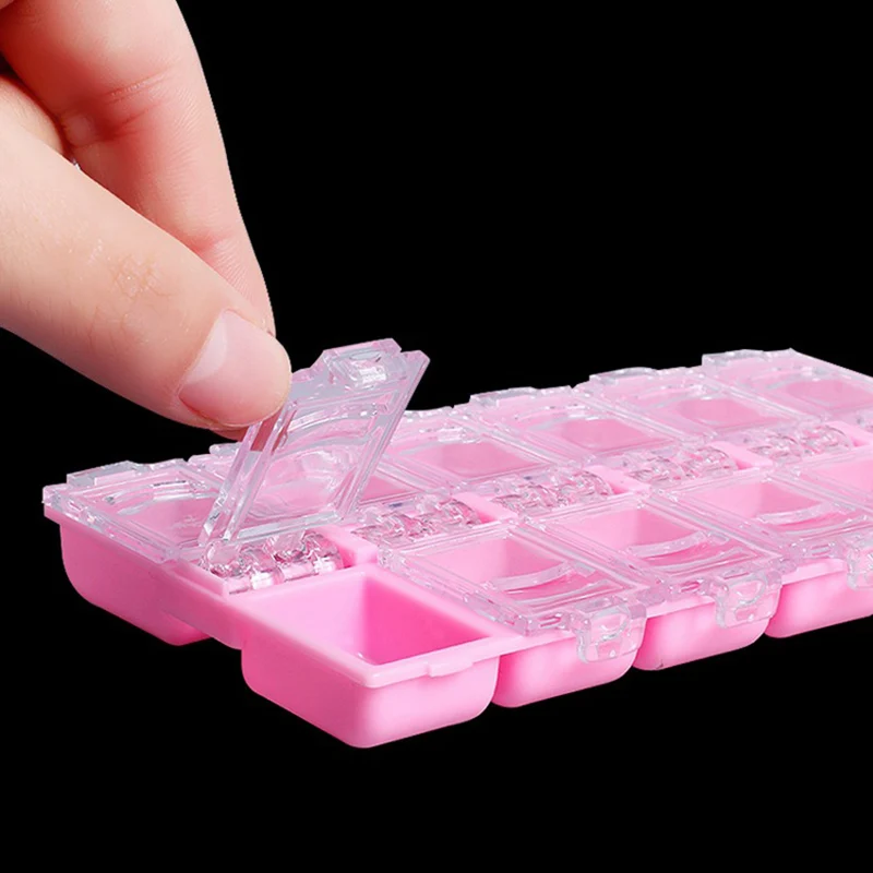 

Hot 12 Grid Plastic Nail Tool Jewelry Storage Box Rhinestone Organizer Container Case Nails Art Supplies SJ66