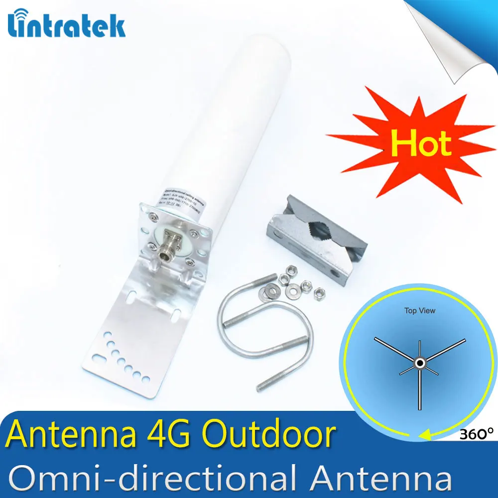 Lintratek 4g наружная антенна 800 2500 мгц Onmi внешняя цилиндрическая с N женской для 2G 3G