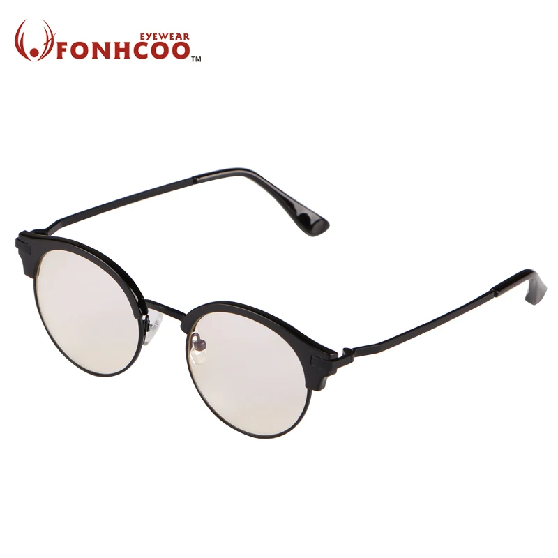 

2018 FONHCOO round half frame computer glasses anti-UV anti-blue ray game computer glasses stop eye strain fatigue googles