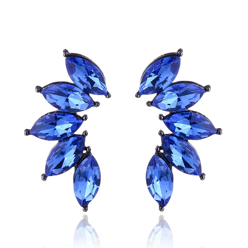 LUBOV, 8 цветов, дизайн, серьги-гвоздики с кристаллами, модные женские массивные серьги для девушек, вечерние, простые серьги, ювелирное изделие - Окраска металла: light blue