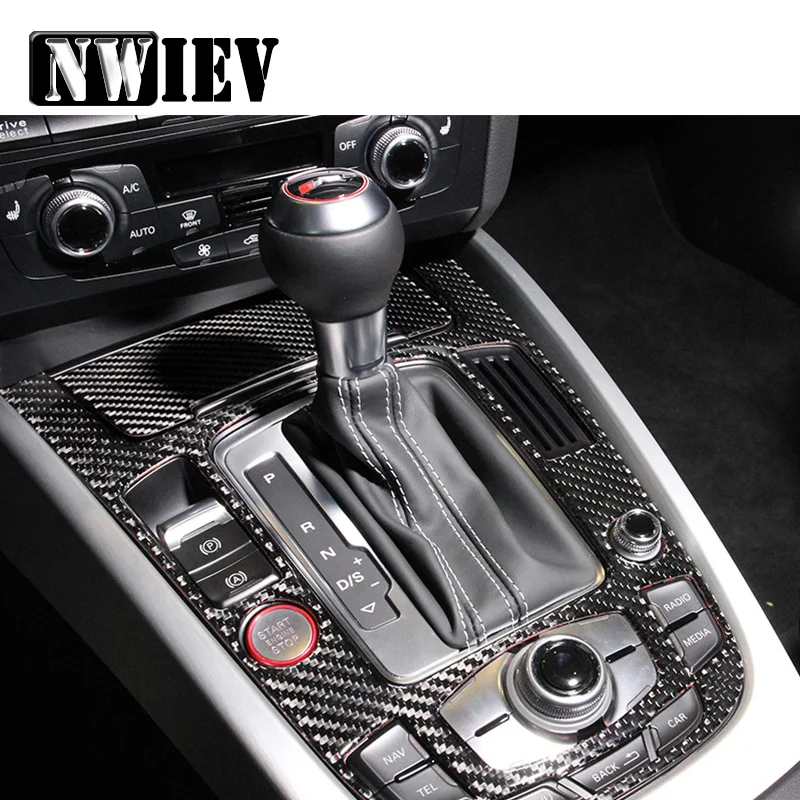 

NWIEV Car Styling Cool Stickers For Audi A4 B6 B8 B7 B5 A5 Q5 Gears Shift Panel Frame Carbon Fiber Mouldings On Cars Accessories