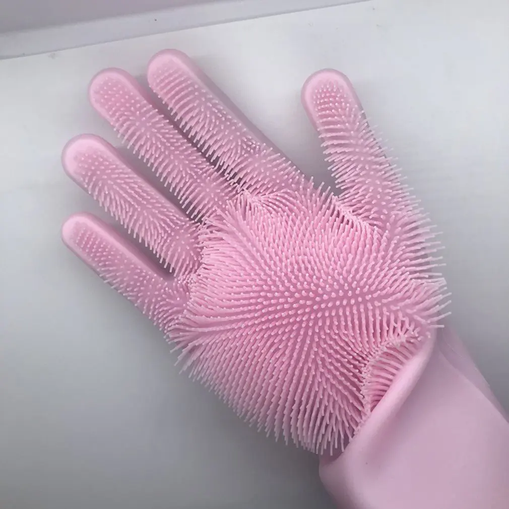 1 pcs Волшебные перчатки силиконовые перчатки для причесывания ванная комната перчатки для кухни Автомойка мягкие перчатки дропшиппинг - Цвет: 1 pcs