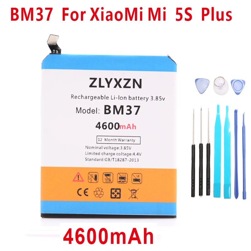 

3.85V BM37 4600mAh Mobile Phone Rechargeable Batteries For Xiaomi Mi 5S plus Battery Mi5s Plus Battery in Stock +tools
