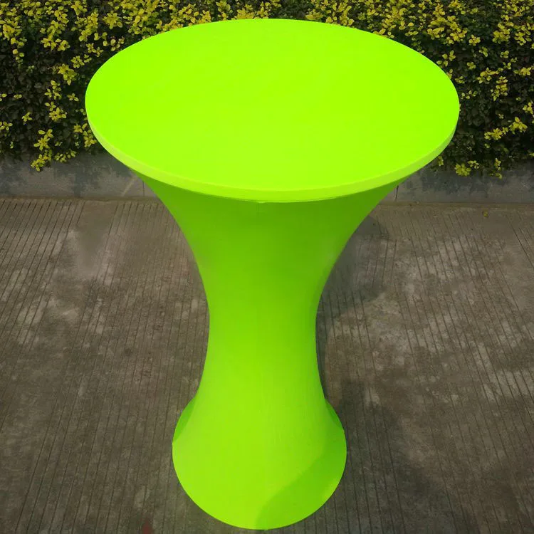 Free Shipping 10pcs Lime Green Round Based Lycra Spandex Cocktail Table