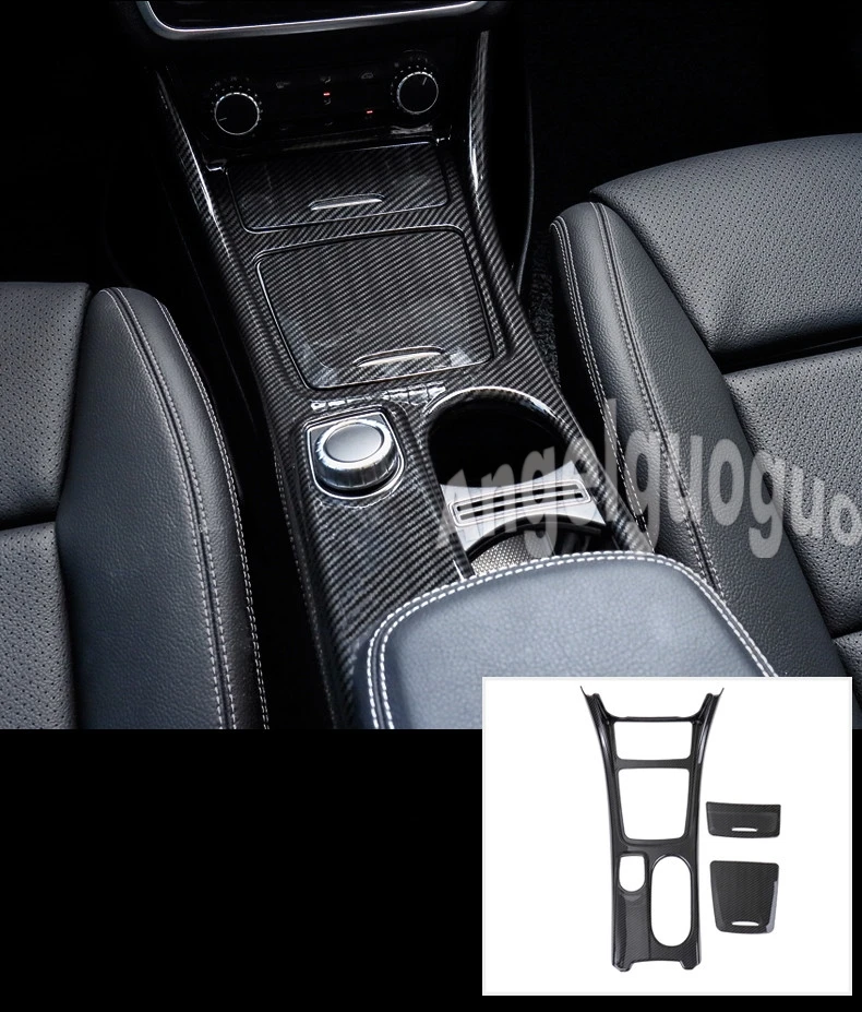 Angelguoguo Cup Holder Cover Trim For Mercedes Benz A/GLA/CLA Class C117 W117 2012-2017 AMG Car Accessories For Left Hand Drive