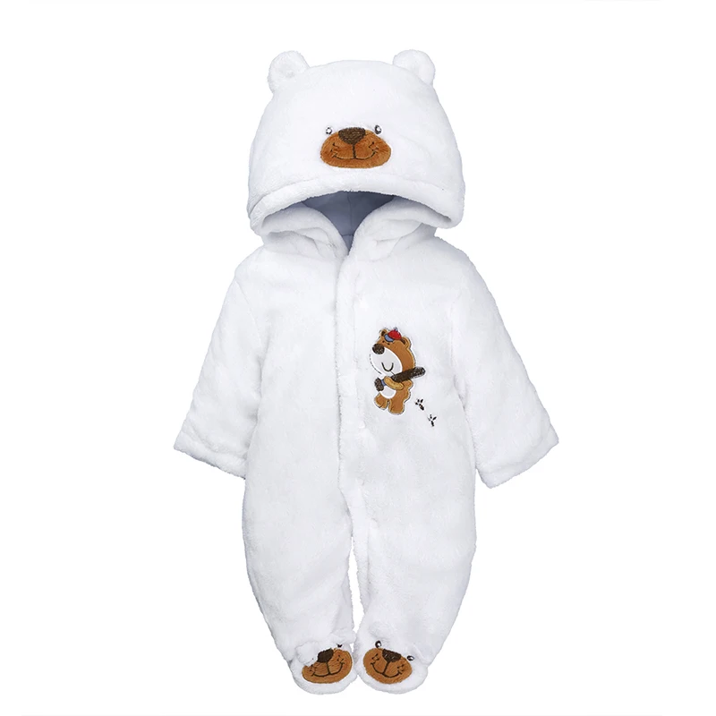 newborn baby clothes winter thicken warm fleece one piece jumpsuit 0-12M bebes cute animal Infant baby boy girl hooded overalls