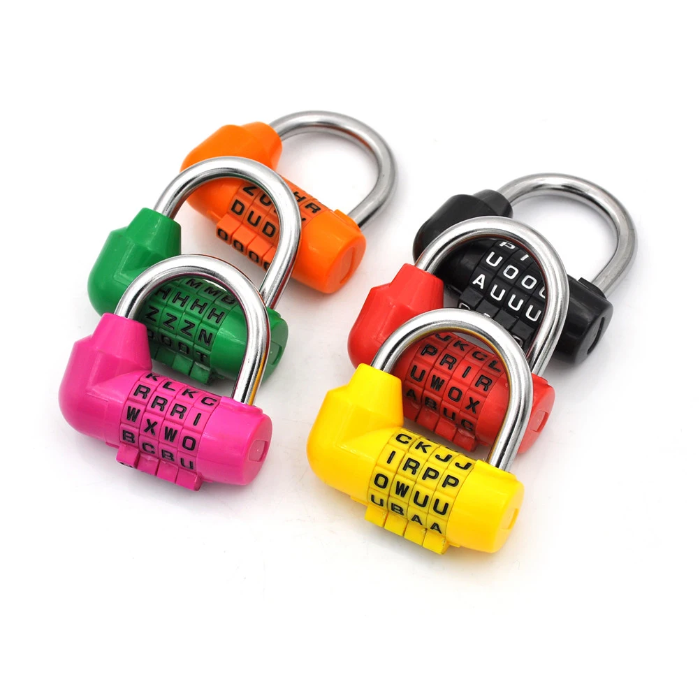 

New Selling 6 Colors 4 Dial Digit Letter Combination Travel Security Code Lock Diary Password Padlock Luggage